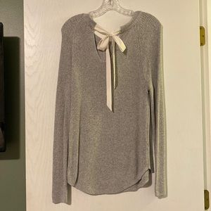 Loft Gray Sweater with Back Bow